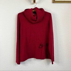Katherine Kelly Turtleneck Rosette Cashmere Sweater